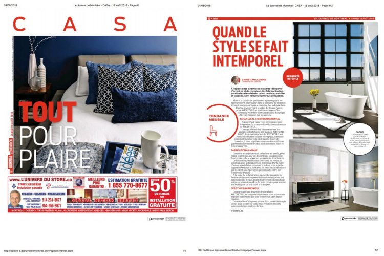 casa le journal de montréal août 2018 - cloud collection c2 collection