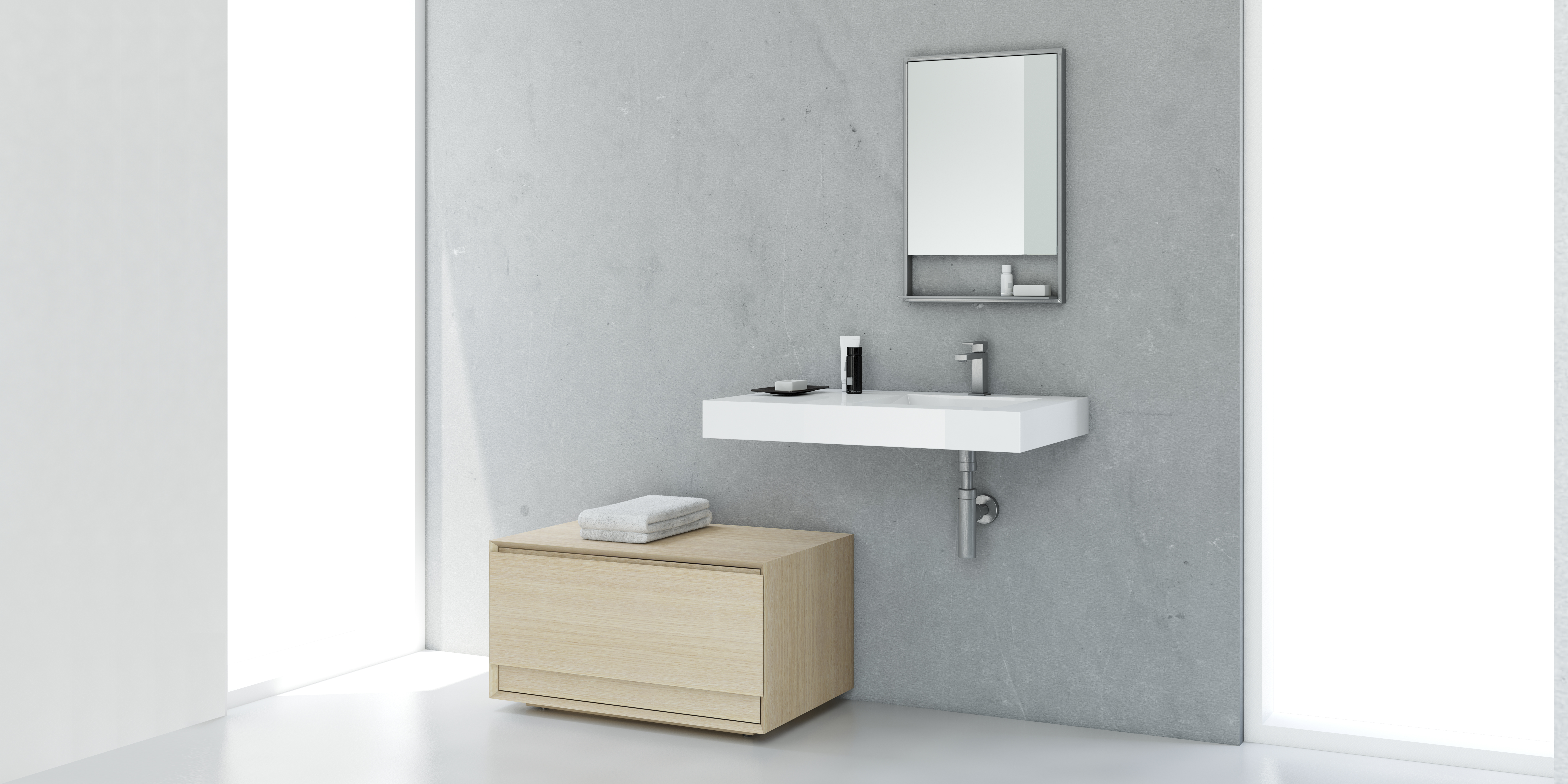 Floating Sinks that are eco friendly, with dual faucets.