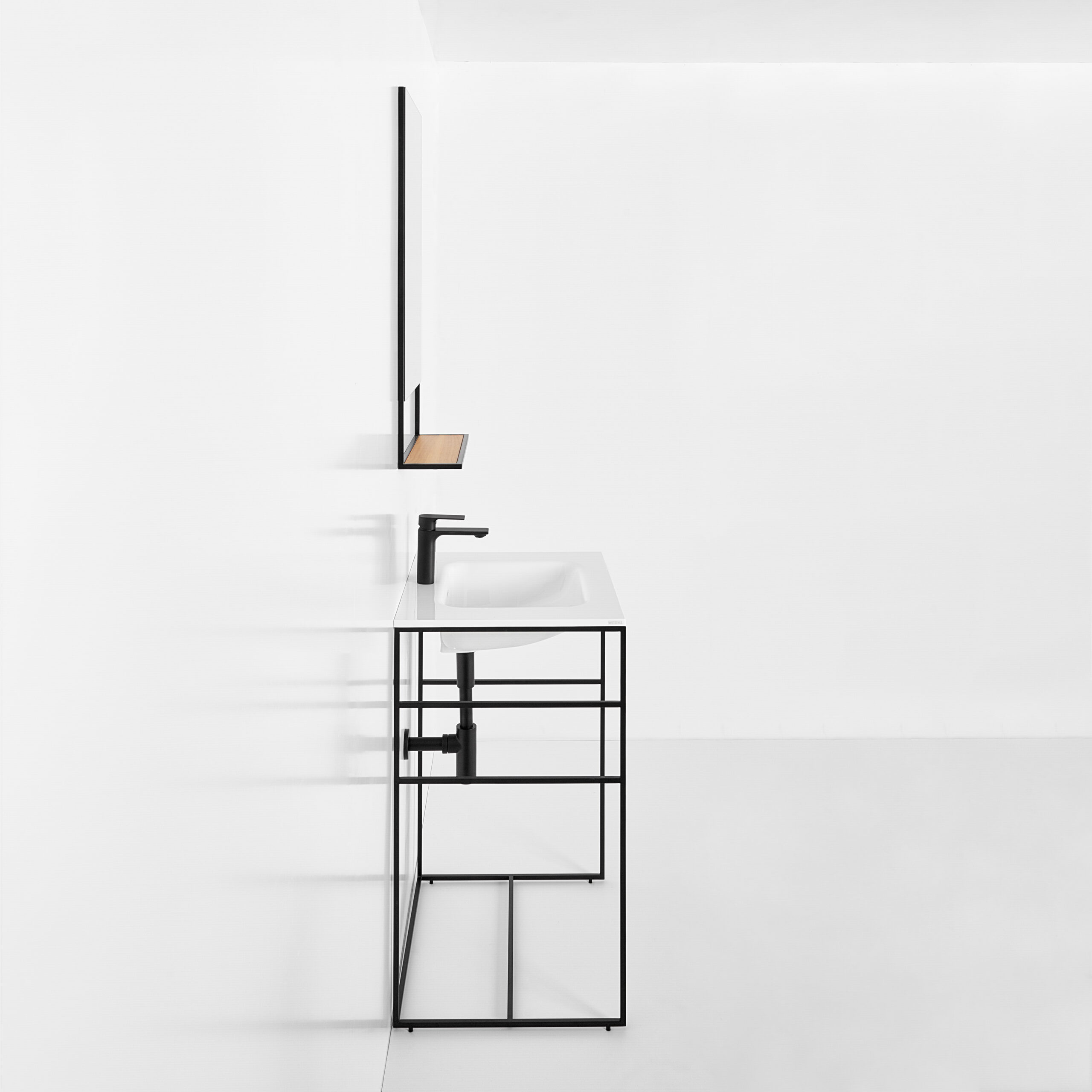 OTL-137_3 Single sink consoleĀ design steel frame