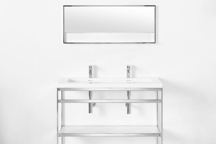 Double sink console final design steel frame