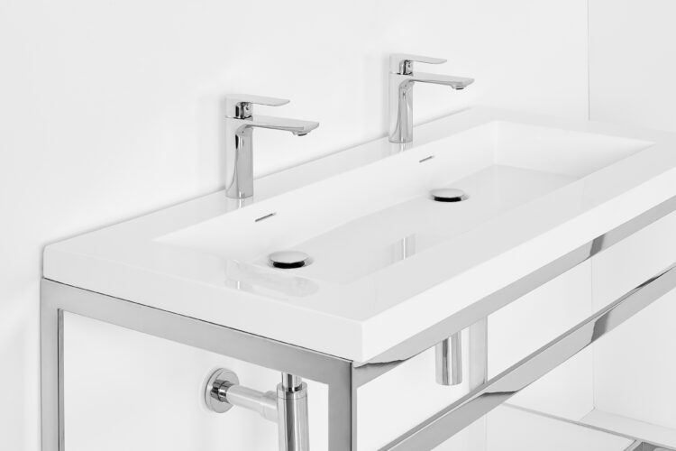 Double sink console final design steel frame