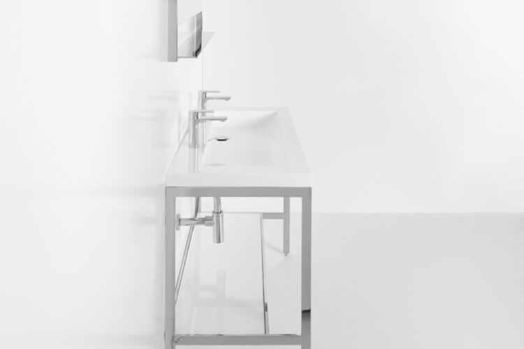 Double sink console final design steel frame