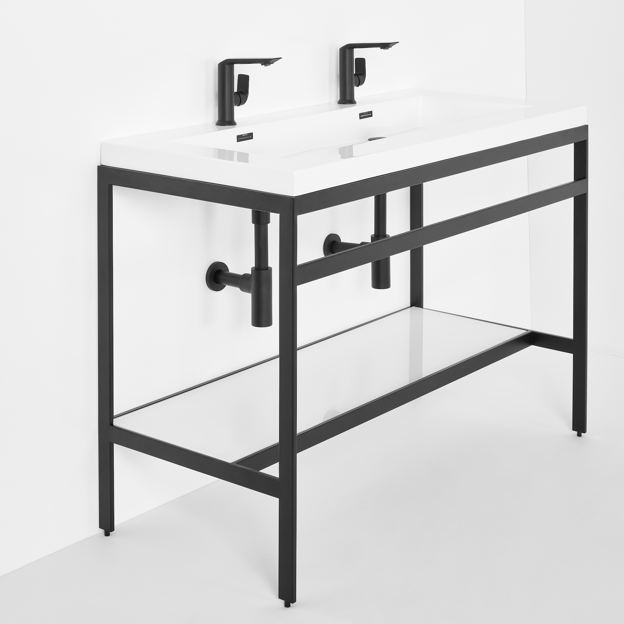 Double sink console final design steel frame