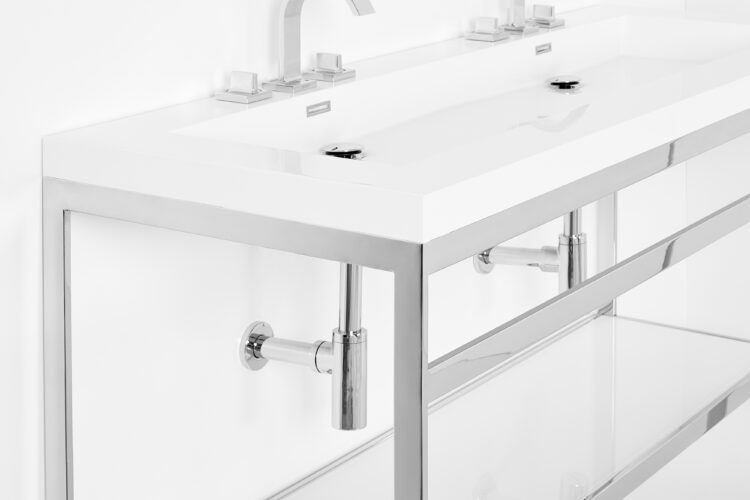 Double sink console final design steel frame