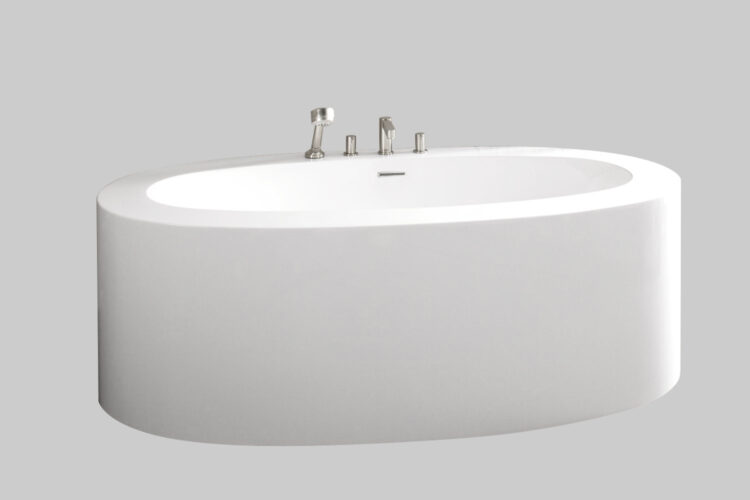 freestanding bathtub white gloss finish