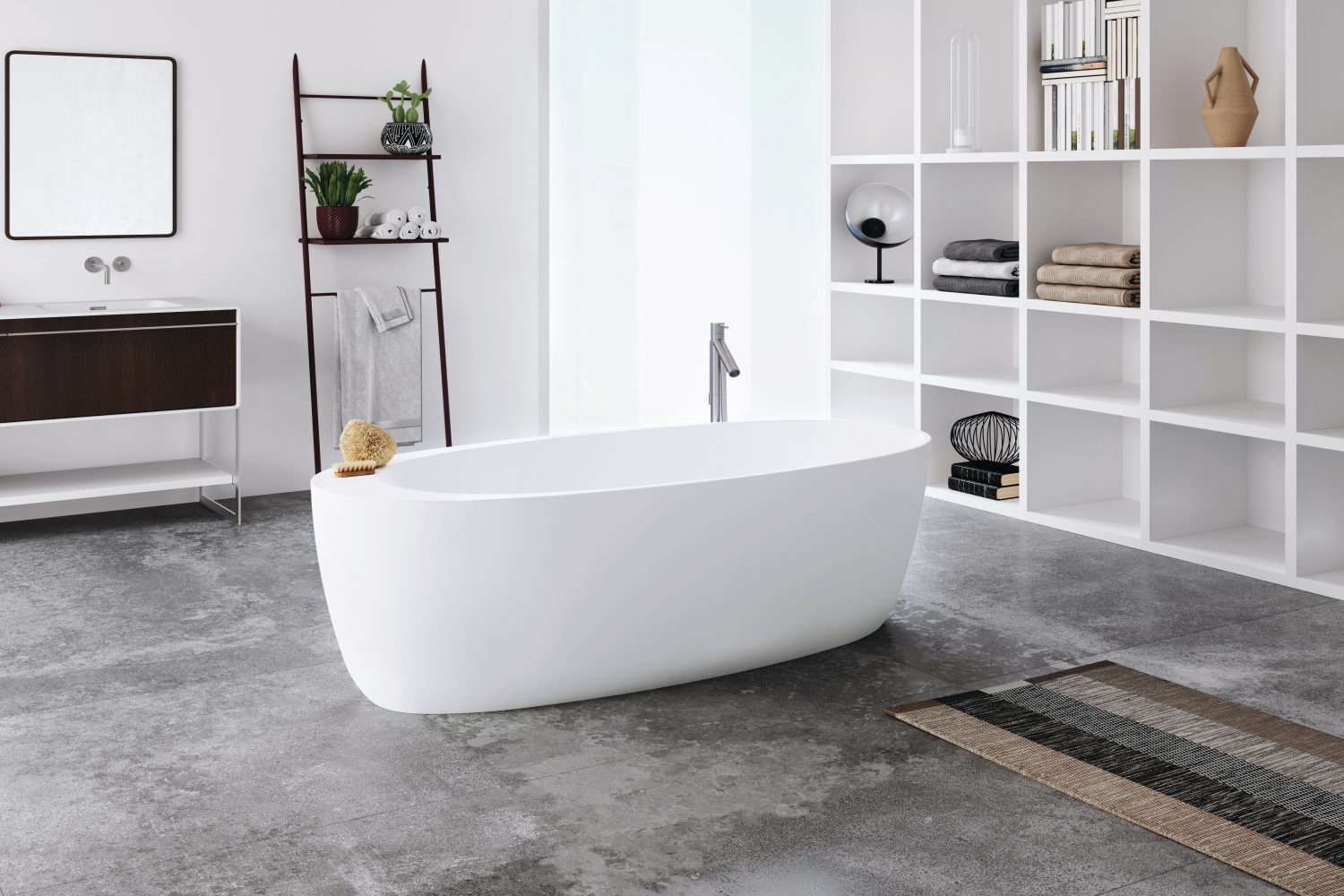 Eco friendly freestanding bathtubs, high gloss white finish